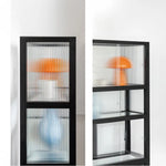 Sleek Ash Wood Display Cabinet with Tempered Glass Doors - Modern Home Essentials hms-4060