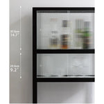 Sleek Ash Wood Display Cabinet with Tempered Glass Doors - Modern Home Essentials hms-4060