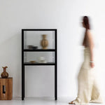 Sleek Ash Wood Display Cabinet with Tempered Glass Doors - Modern Home Essentials hms-4060