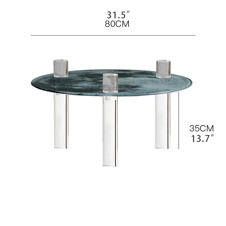 Stylish Tempered Glass Coffee Table with Acrylic Legs - Modern Living Room Centerpiece hms-4062