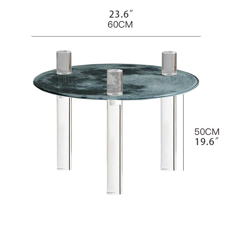 Stylish Tempered Glass Coffee Table with Acrylic Legs - Modern Living Room Centerpiece hms-4062