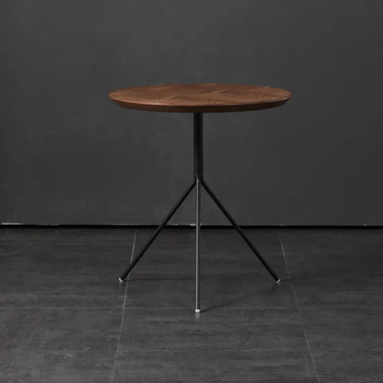 Modern Round Coffee Table with Metal Base - Stylish Accent for Living Room hms-4065