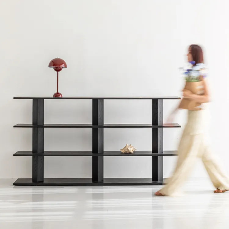 Sleek Ash Wood Storage Rack - Multi-layer Board Shelving for Modern Spaces hms-4066