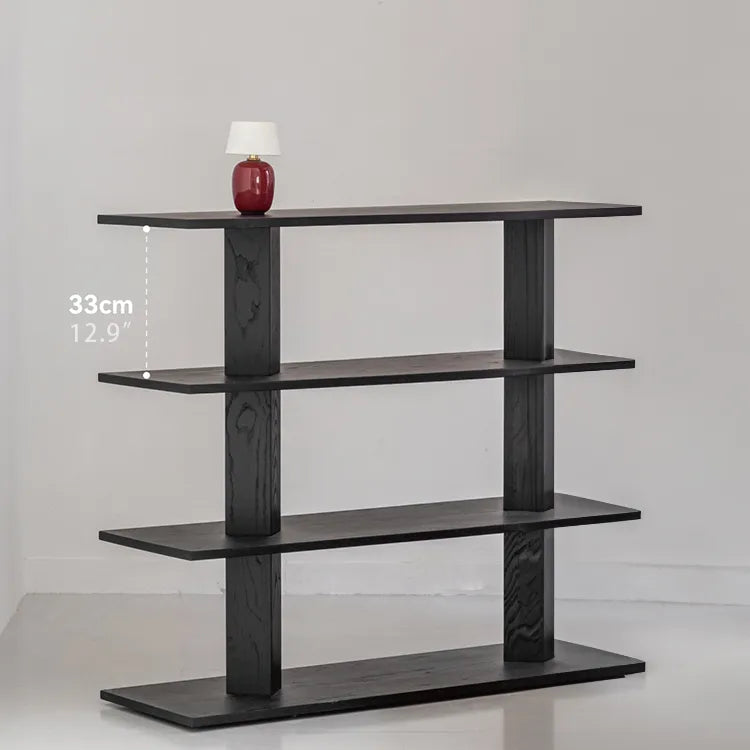Sleek Ash Wood Storage Rack - Multi-layer Board Shelving for Modern Spaces hms-4066
