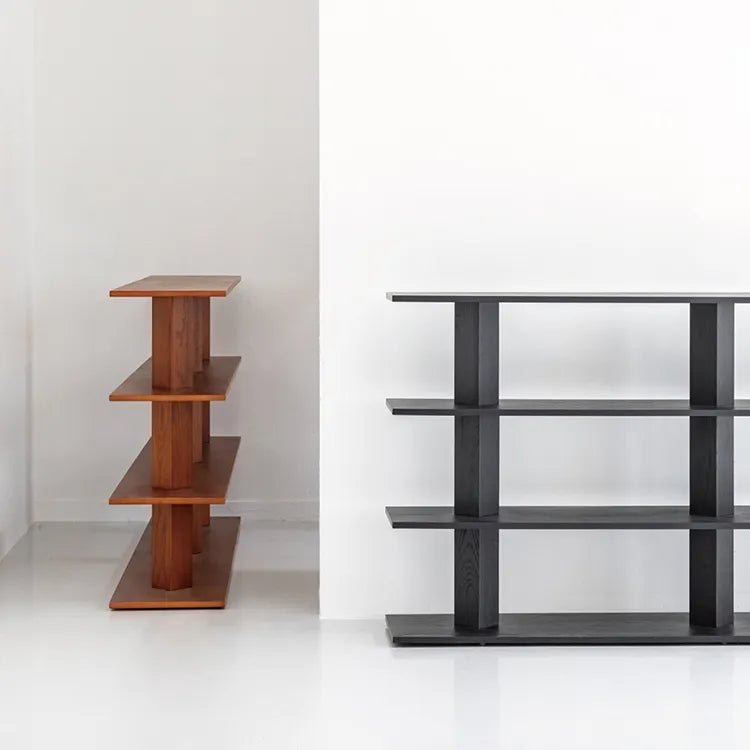 Sleek Ash Wood Storage Rack - Multi-layer Board Shelving for Modern Spaces hms-4066