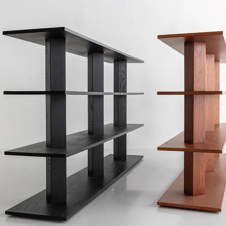 Sleek Ash Wood Storage Rack - Multi-layer Board Shelving for Modern Spaces hms-4066