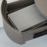 Sleek Round Bedside Cupboard with Synthetic Leather Finish and Ample Storage hms-4073