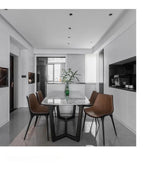 Stylish GFRP & PU Leather Dining Chair - Modern Design for Elegant Spaces hmsf-4666