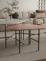 Stylish Sintered Stone Stainless Coffee Table Set – Modern Design with Artful Touch for Living Room Decor hmsf-4667