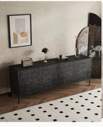 Stylish Solid Wood and Acrylic Cabinet with Unique Textured Design – Perfect for Modern Living Spaces hmsf-4670