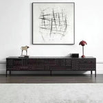 Elegant Solid Wood Acrylic TV Cabinet with Intricate Pattern Design - Modern Storage Solution for Living Room hmsf-4671