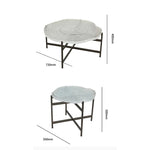 Stylish Acrylic Coffee Table Set with Unique Design - Modern Round Accent Tables for Living Room Decor hmsf-4672