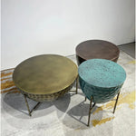 Stylish Trio of Modern Coffee Tables in Vibrant Metallic Finishes – Perfect for Any Living Space hmsf-4678
