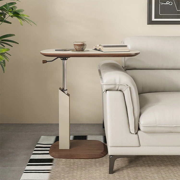 Adjustable Modern Tea Table with Multi-layer Board & Synthetic Leather Design for Living Room Comfort hmx-5091