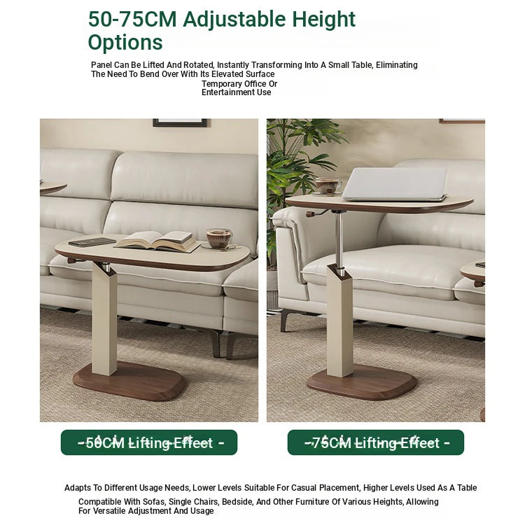 Adjustable Modern Tea Table with Multi-layer Board & Synthetic Leather Design for Living Room Comfort hmx-5091