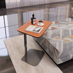 Sleek Modern Coffee Table with Synthetic Leather and Stainless Steel Frame - Perfect for Any Living Space hmx-5094