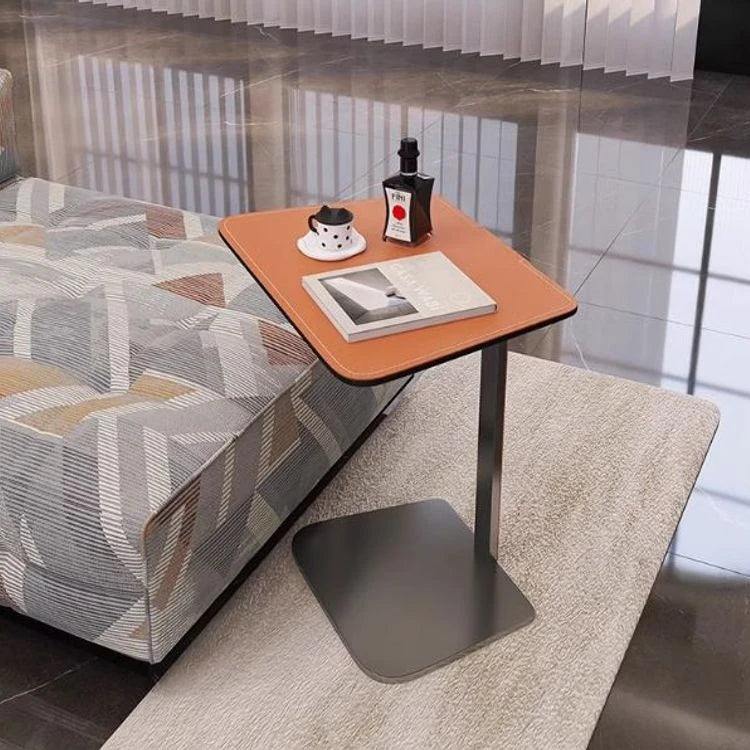 Sleek Modern Coffee Table with Synthetic Leather and Stainless Steel Frame - Perfect for Any Living Space hmx-5094