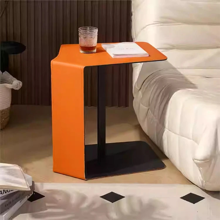 Stylish Modern Synthetic Leather Tea Table - Compact & Chic Side Table for Living Room or Bedroom hmx-5095