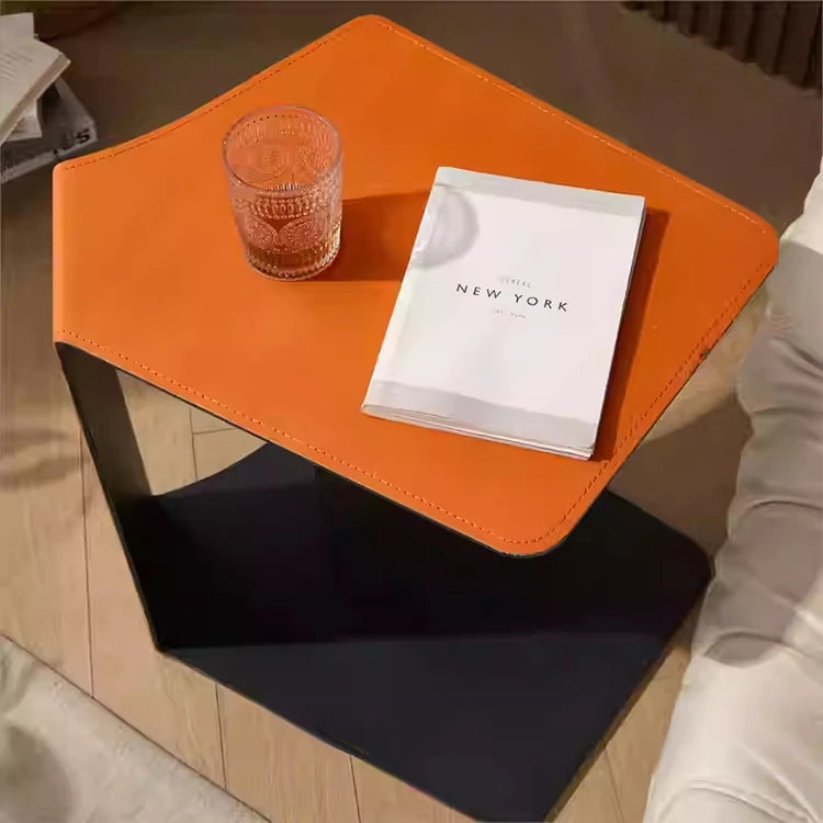 Stylish Modern Synthetic Leather Tea Table - Compact & Chic Side Table for Living Room or Bedroom hmx-5095
