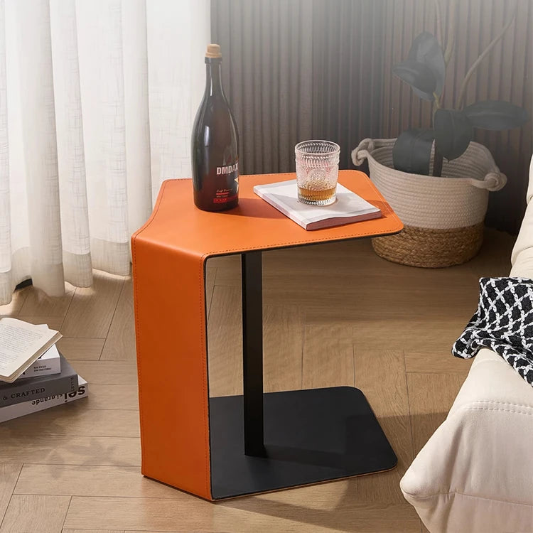 Stylish Modern Synthetic Leather Tea Table - Compact & Chic Side Table for Living Room or Bedroom hmx-5095
