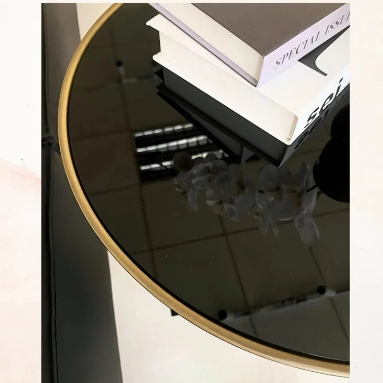 Modern Ash Wood Tea Table with Tempered Glass Top - Stylish Accent for Living Room & Office hmx-5096