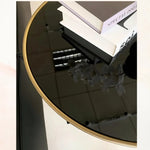 Modern Ash Wood Tea Table with Tempered Glass Top - Stylish Accent for Living Room & Office hmx-5096