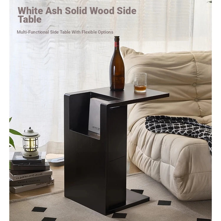Stylish Ash Wood Tea Table with Magazine Storage - Modern Living Room Accent Furniture hmx-5097