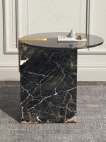 Elegant Marble and Tempered Glass Tea Table - Modern Luxury Home Accent hmx-5098