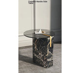 Elegant Marble and Tempered Glass Tea Table - Modern Luxury Home Accent hmx-5098