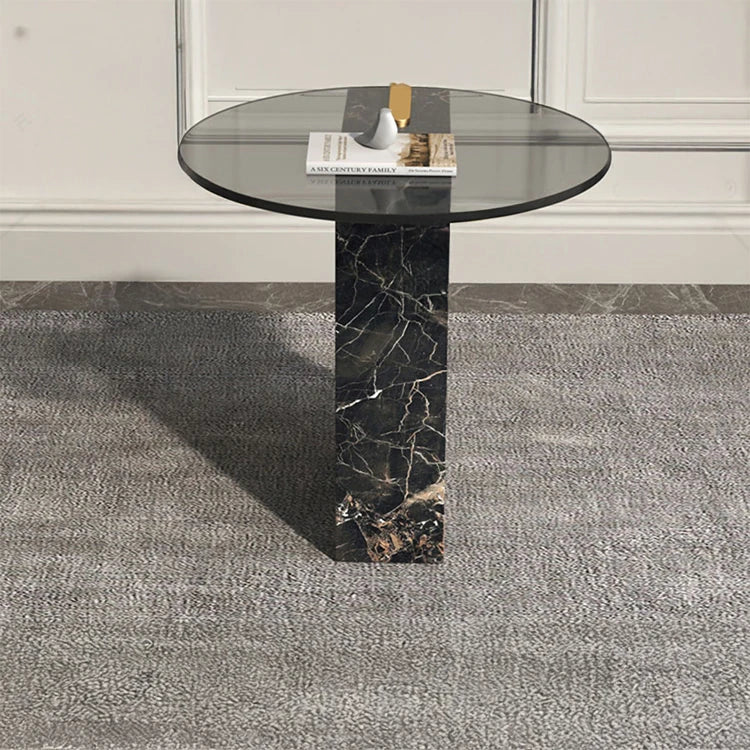 Elegant Marble and Tempered Glass Tea Table - Modern Luxury Home Accent hmx-5098
