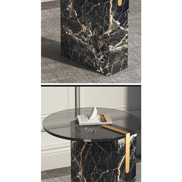 Elegant Marble and Tempered Glass Tea Table - Modern Luxury Home Accent hmx-5098