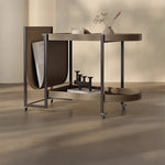Stylish Stainless Synthetic Leather Tea Table with Modern Design and Two-Tier Storage - Perfect for Any Living Space! hmx-5099