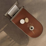 Stylish Stainless Synthetic Leather Tea Table with Modern Design and Two-Tier Storage - Perfect for Any Living Space! hmx-5099
