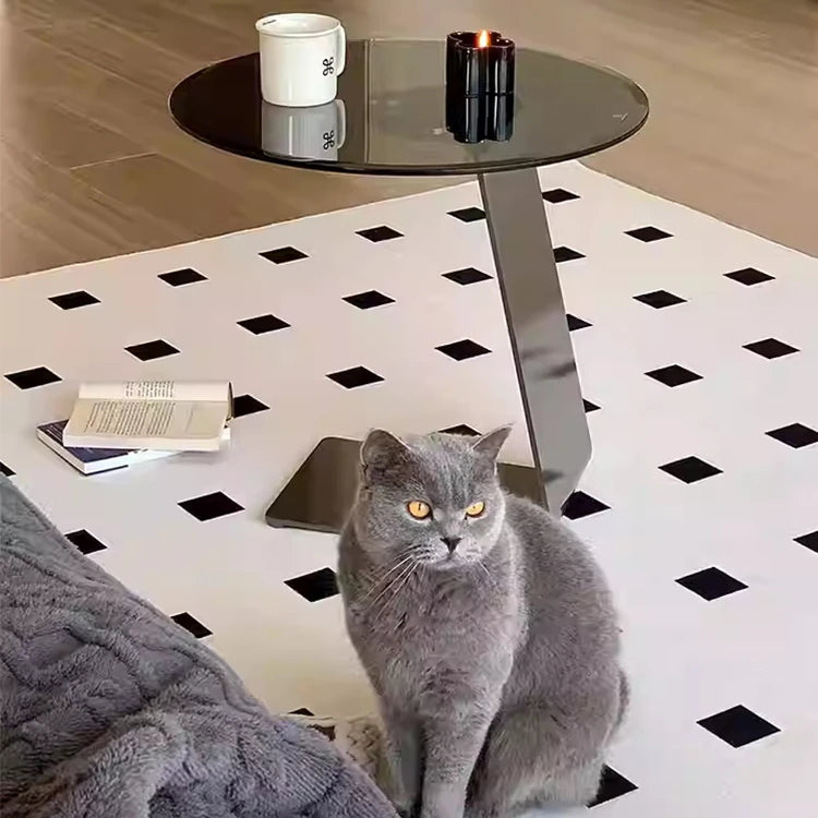 Modern Tempered Glass and Stainless Steel Tea Table - Sleek, Stylish Accent for Your Living Room hmx-5101