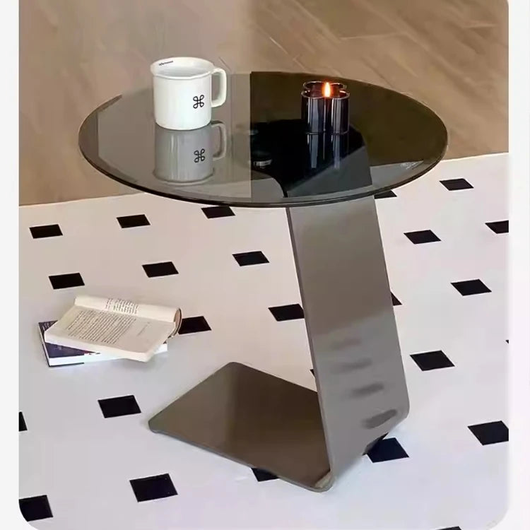 Modern Tempered Glass and Stainless Steel Tea Table - Sleek, Stylish Accent for Your Living Room hmx-5101