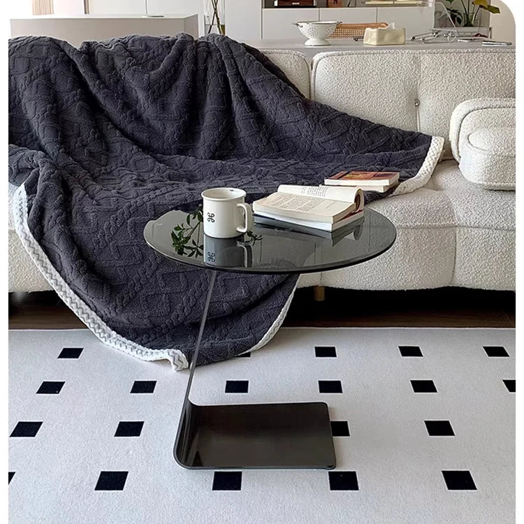 Modern Tempered Glass and Stainless Steel Tea Table - Sleek, Stylish Accent for Your Living Room hmx-5101
