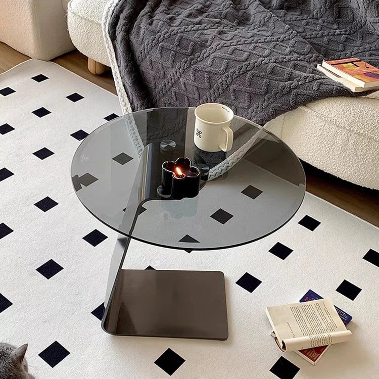 Modern Tempered Glass and Stainless Steel Tea Table - Sleek, Stylish Accent for Your Living Room hmx-5101