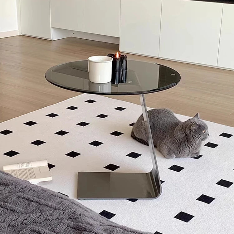Modern Tempered Glass and Stainless Steel Tea Table - Sleek, Stylish Accent for Your Living Room hmx-5101