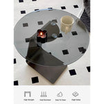 Modern Tempered Glass and Stainless Steel Tea Table - Sleek, Stylish Accent for Your Living Room hmx-5101