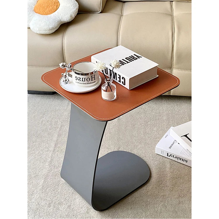 Stylish Modern Tea Table with Synthetic Leather Top - Perfect for Living Room & Bedroom Decor hmx-5103