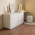 Stylish Pine Makeup Table with Multi-layer Storage - Modern Vanity Desk for Elegant Interiors hmx-5106