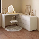 Stylish Pine Makeup Table with Multi-layer Storage - Modern Vanity Desk for Elegant Interiors hmx-5106