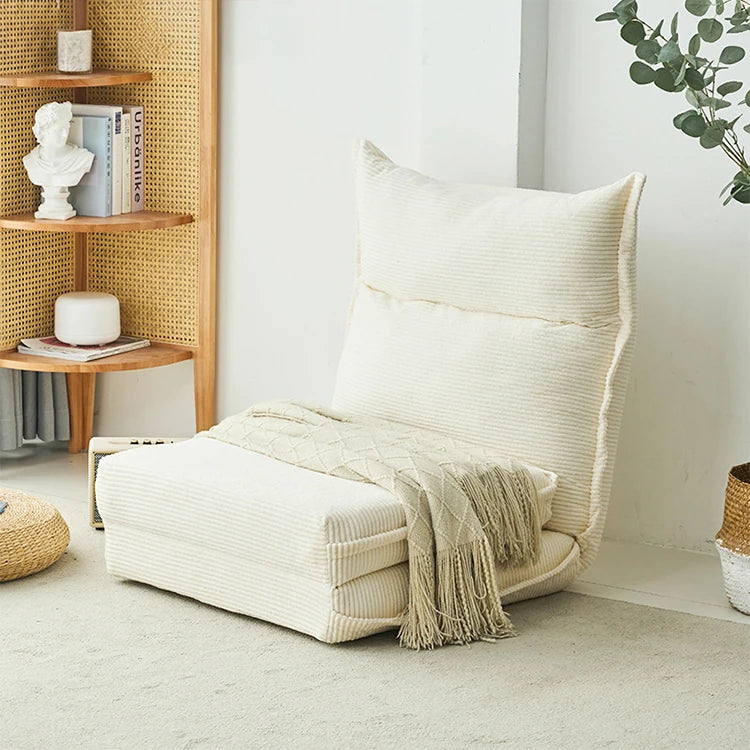 Cozy Corduroy Floor Chair with Backrest | Stylish and Comfortable Seating Solution for Living Room and Bedroom hmy-3337
