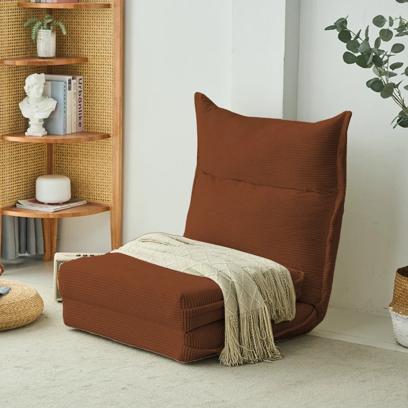 Cozy Corduroy Floor Chair with Backrest | Stylish and Comfortable Seating Solution for Living Room and Bedroom hmy-3337