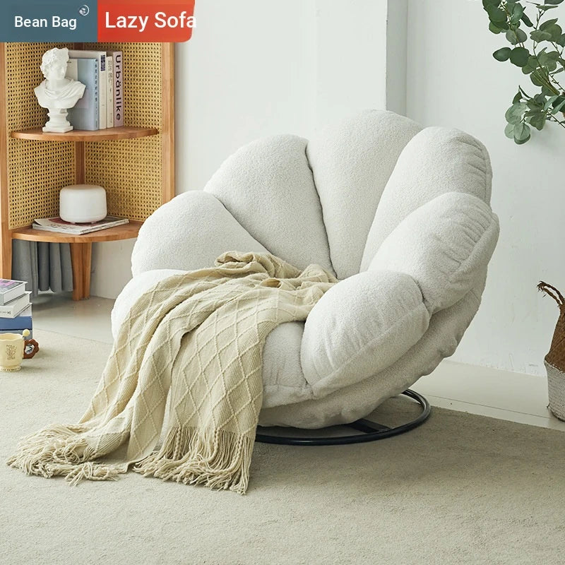 Stylish Cream Bean Bag Lazy Sofa - Cozy Oversized Chair for Ultimate Relaxation hmy-3339