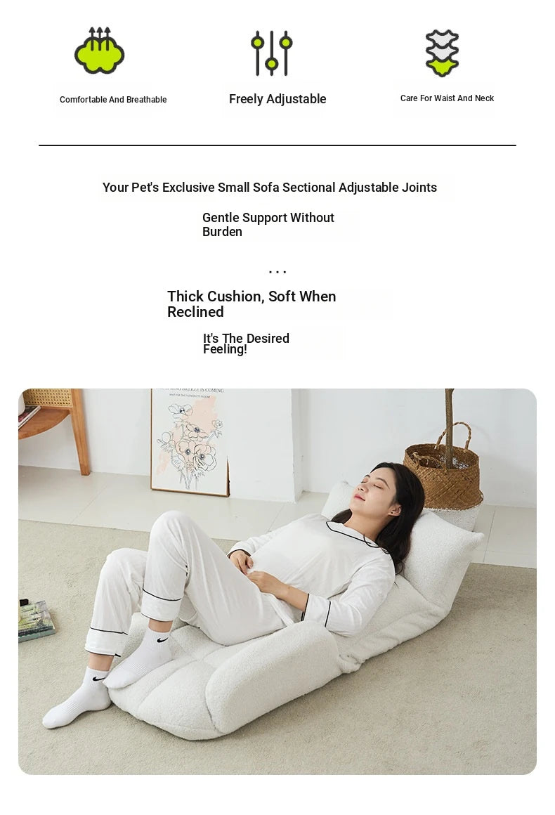 Cozy Modern Plush Floor Chair with Adjustable Backrest – Ideal for Relaxation and Reading hmy-3340