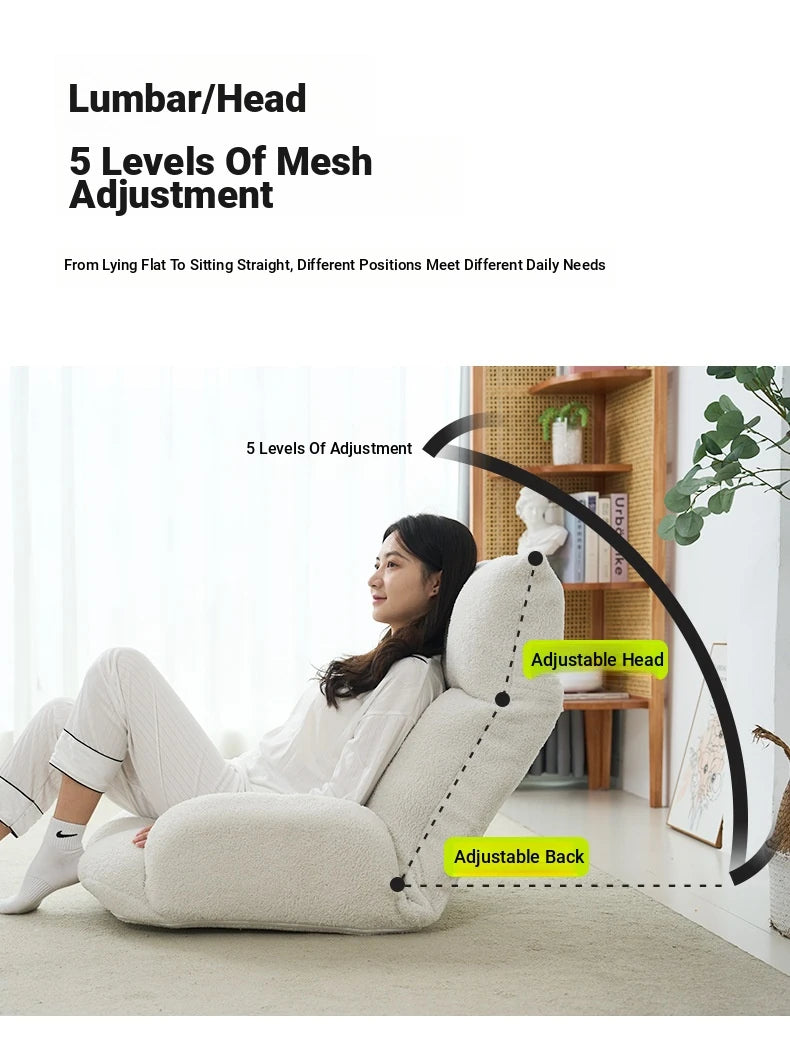 Cozy Modern Plush Floor Chair with Adjustable Backrest – Ideal for Relaxation and Reading hmy-3340