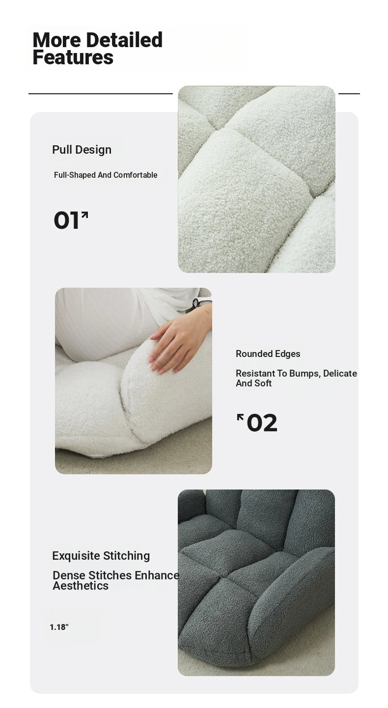 Cozy Modern Plush Floor Chair with Adjustable Backrest – Ideal for Relaxation and Reading hmy-3340