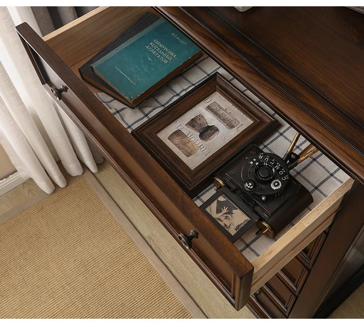Solid Wood Pine Multi-Layer Cabinet - Elegant 5-Drawer Storage Chest for Home Décor hmy-4995