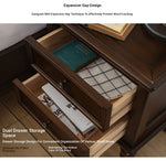 **Elegant Solid Pine Wood Bedside Cupboard with 2 Drawers - Timeless Nightstand for Your Bedroom** hmy-4997